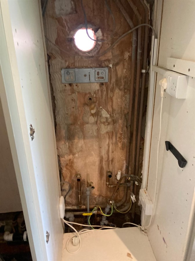 Existing Vaillant ecoTEC Plus 830 combi boiler before replacement