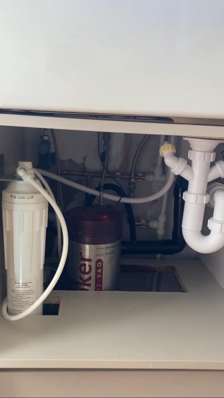 Quooker system after leak repair and pipework reorganisation in Stevenage