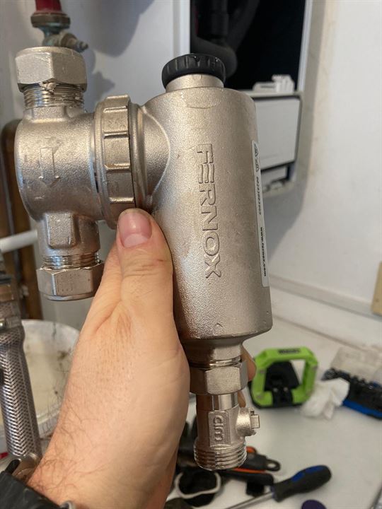 Removed heating system filter component during the St John’s Wood upgrade