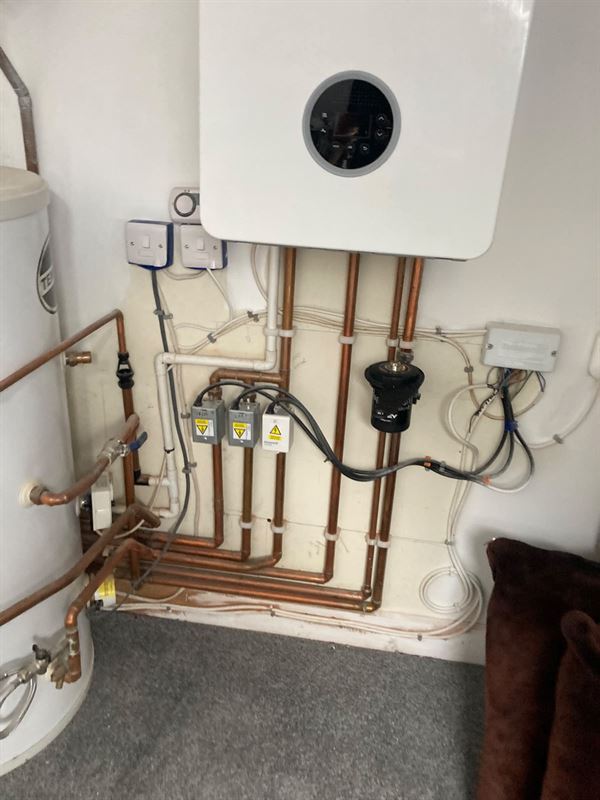 Worcester Bosch 8000 boiler inspected during a service in Borehamwood