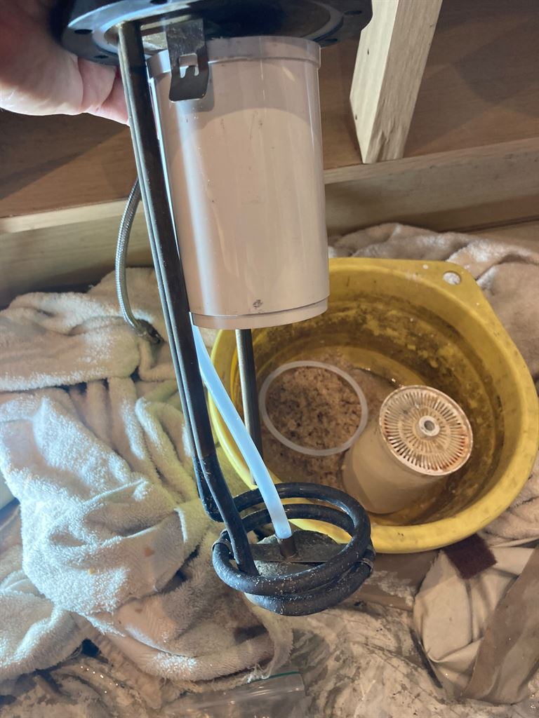 Quooker internal assembly and hoses during tank maintenance