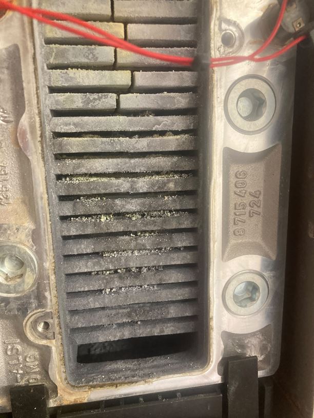 Worcester Bosch Greenstar CDi main heat exchanger during servicing
