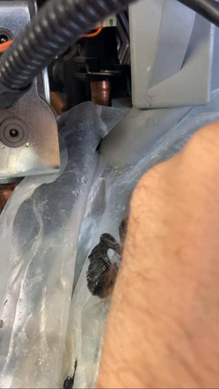 Water escaping through the boiler condensate trap route during leak investigation