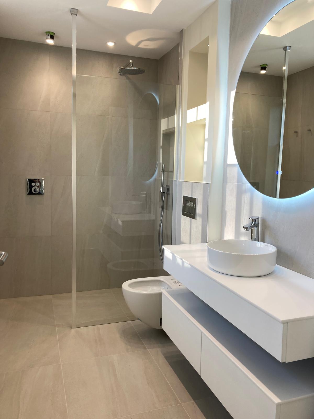 Luxury walk in shower bathroom renovation Highgate London