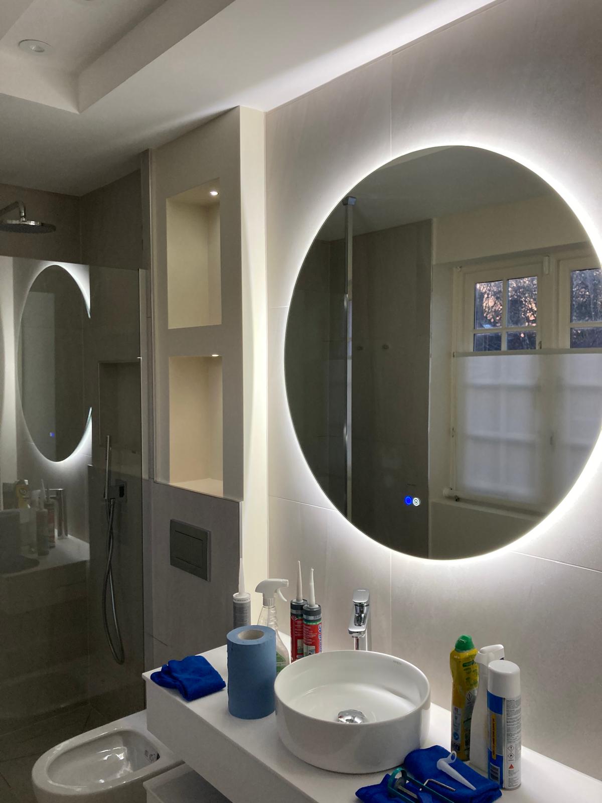 Finished bathroom renovation with LED mirror Highgate London