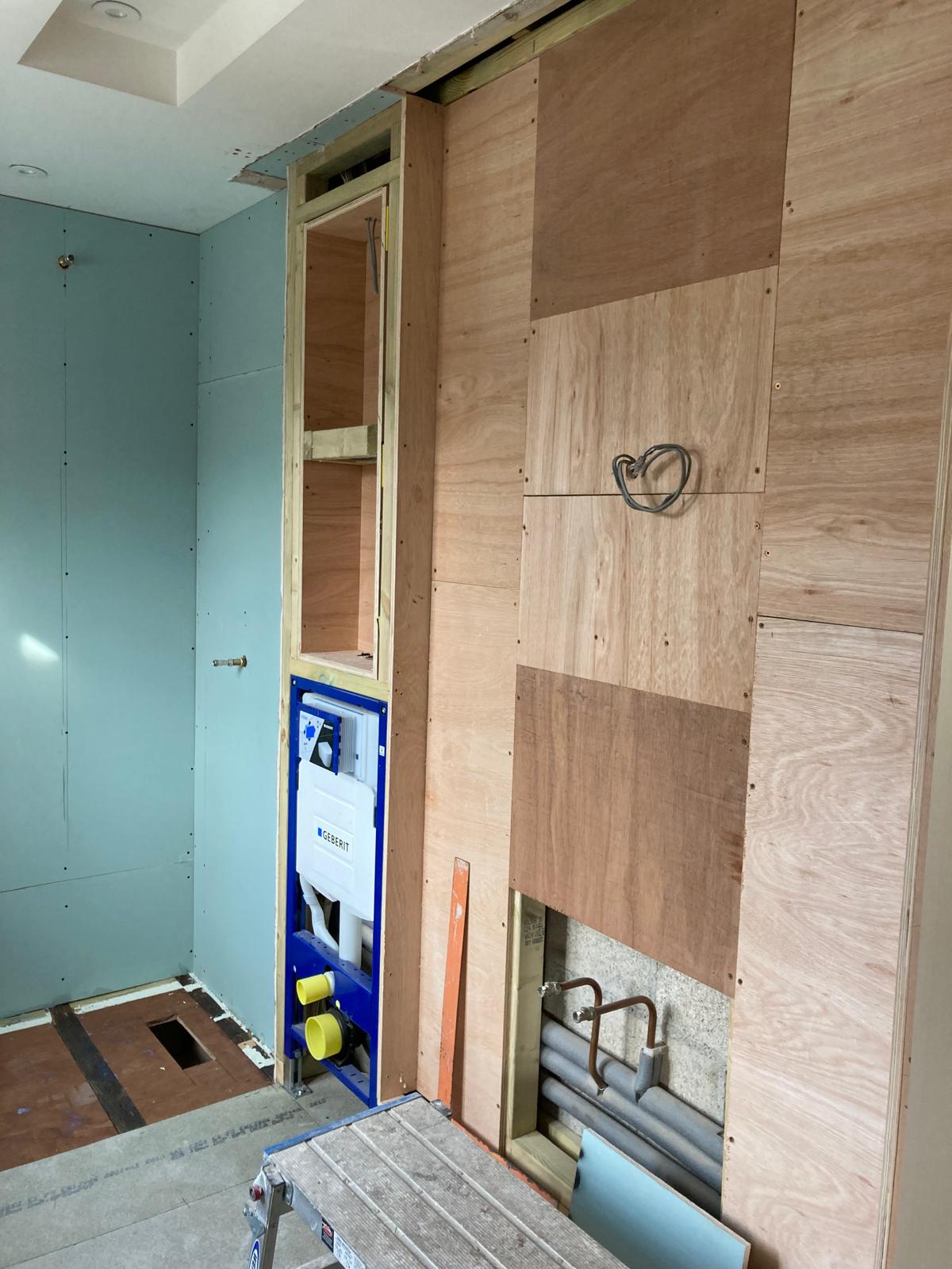 Bathroom renovation in Highgate during works - view 3